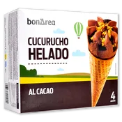Helado Cucurucho al Cacao Paq. 4 U.