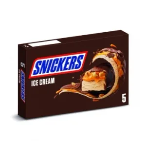 Helado de Cacahuetes y Caramelo Blando Cubierto por una Capa de Cacao Snickers 5 Ud.
