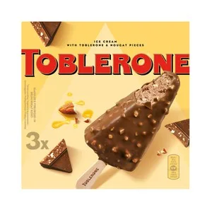 Toblerone Helado de Chocolate con Miel Recubierto de Chocolate con Leche y Trocitos de Almendra 3 X 90 Ml. 270 ML