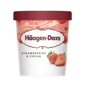 Helado de Fresas y Crema Häagen Dazs sin Gluten 460 Ml.
