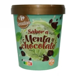 Helado de Menta y Chocolate Carrefour Sensation sin Gluten 300 G.