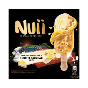 Nuii Helado de Tarta de Queso con Limón y Yuzu Koreano 3 X 90 G. 270 ML