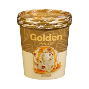 Helado Golden Pecan Hacendado Sabor Vainilla con Trozos de Nueces de Pecán, Salsa Dulce de Arce y Caramelo 0.5 L