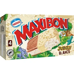 Helado Jungly Blanco Sándwich de Chocolate Blanco y Galletas 4 Unidades Nestle Maxibon