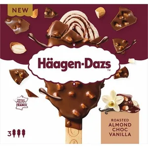 Helado Roasted Almond Choc Vainilla 3 Unidades Haagen-dazs