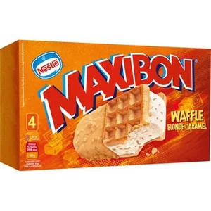 Helado Waffle Sándwich Nata con Trocitos de Azúcar Caramelizados Salados y Galleta 560 Ml Nestle Maxibon