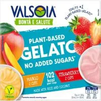 Helados de Mango, Fresa, Arroz y Coco Valsoia, Pack 4x70 G