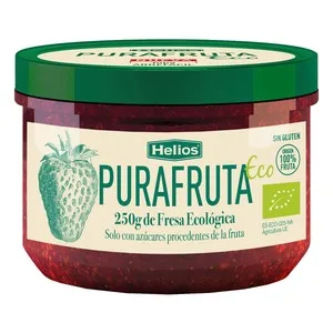 Helios Puré Fresas Ecológicas, con Azúcar Procedente de la Fruta 250 G.