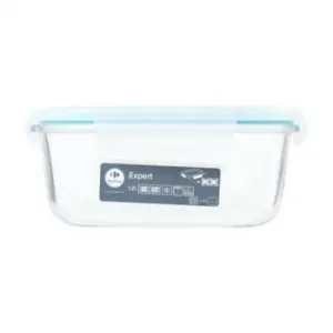 Hermético de Vidrio Borosilicato Cuadrado 1,2 L Carrefour Home