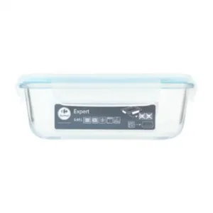 Hermético de Vidrio Borosilicato Rectangular 0.65 L Carrefour Home