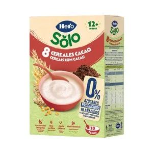 Hero Solo Papilla de 8 Cereales y Cacao para Bebés a Partir de 12 Meses 340 G.