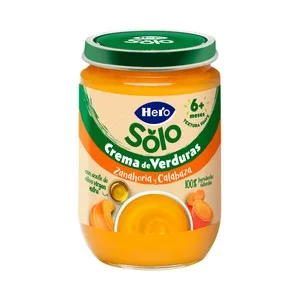 Hero Solo Tarrito de Crema de Verduras (zanahoria y Calabaza), a Partir de 6 Meses 190 G.