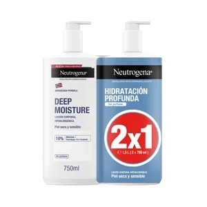 Neutrogena Hidratación Profunda Loción Corporal Hipoalergénica, Formula Noruega, para Pieles Secas y Sensibles 750 Ml. 1500 ML