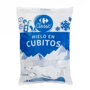 Hielo en Cubitos Carrefour Classic' 2 Kg.