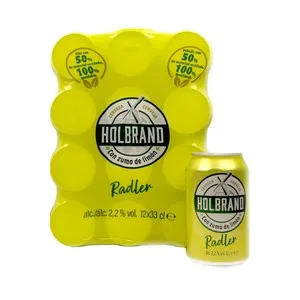 Holbrand Cerveza Radler con Zumo de Limón 33 Cl Pack 12 Latas. 3960 ML