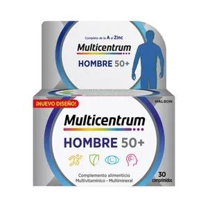 Multicentrum Hombre 50 + Complemento Nutricional Específico para Hombres de Más de 50 Años 30 Comprimidos. 30 UD