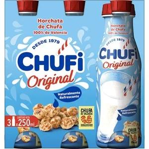Horchata de Chufa Original DOP Chufa de Valencia sin Gluten y sin Lactosa Pack 3  Chufi 250 ML