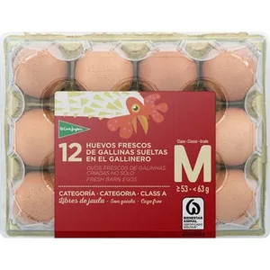 Huevos de Gallinas Sueltas en el Gallinero Categoría a Clase M el Corte Ingles