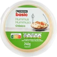 Hummus Eroski Basic, Tarrina 240 G