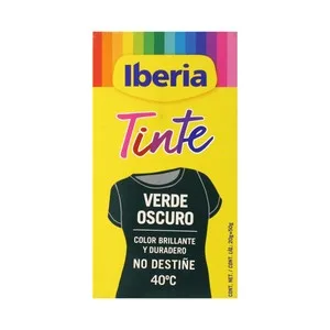Iberia Tinte de Color Verde Oscuro (permite Teñir a Baja Temperatura 40ª, No Destiñe) Iberia 1 Ud.