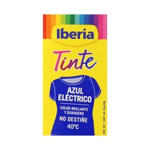 Iberia Tinte para Ropa de Color Azul Eléctrico (permite Teñir a Baja Temperatura 40ª) Iberia 1 Ud.