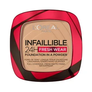 L´oréal Paris Infaillible 24h Fresh Wear Tono 140 Golden Beige Fondo de Maquillaje en Polvo con Acabado Mate Sedoso.