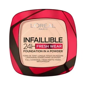 L´oréal Paris  Infaillible 24h Fresh Wear Tono 180 Rose Sand Base de Maquillaje en Polvo con Acabado Mate Sedoso.