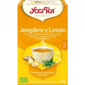 Infusión Ayurvédica de Hierbas con Jengibre, Cáscara de Limón y Menta Piperita en Bolsitas Ecológica Yogi Tea 17 Ud.