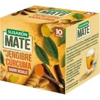 Infusión Mate de Jengibre y Cúrcuma Susaron, Caja 10 Uds
