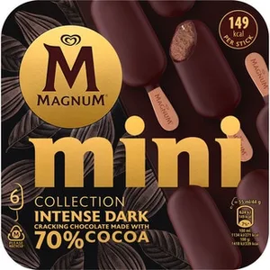 Intense Dark Helado de Chocolate con Cobertura de Chocolate Negro sin Gluten 70% 3 Unids. Magnum