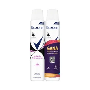 Rexona Invisible B&w Desodorante en Spray para Mujer Antitranspirante hasta 48 Horas 2 X 200 Ml. 400 ML