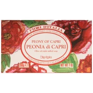 Iteritalia Pastilla de Jabón de Origen Vegetal, Aceite de Oliva y Extracto de Caléndula y con Aroma a Peonia Iteritalia Fiori D´italia 200 G. 175 G