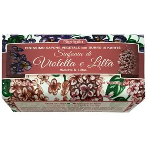 Iteritalia Pastilla de Jabón para Tocador con Aroma a Violetas y Lilas 200 G. 175 G