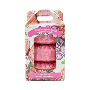 Iteritalia Pastillas de Jabón Vegetal, Triple Molido, con Glicina y Bougainvilea 3 X 100 G. 300 G