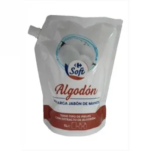 Jabón de Manos Algodón Recarga Soft Carrefour 1 L.