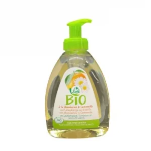 Jabón de Manos con Mandarina y Camomila Ecológico Soft Bio Carrefour 330 Ml.