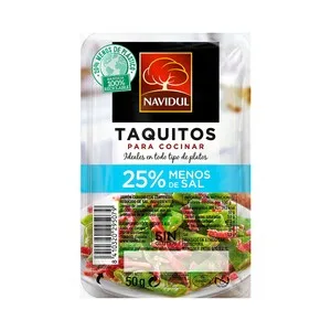 Navidul Jammón y Paleta Curados, Reducidos en Sal y Cortado en Taquitos Navidul 50 G.