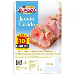 Jamón Cocido en Lonchas el Pozo sin Gluten y sin Lactosa 75 G