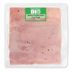 Jamón Cocido Extra con Trufa en Lonchas Carrefour Bio sin Gluten y sin Lactosa 100 G