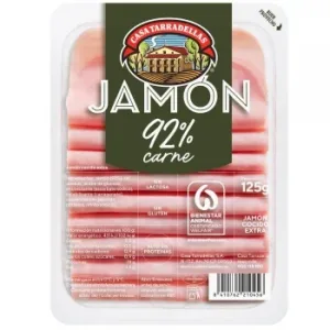 Jamón Cocido Extra en Finas Lochas Casa Tarradellas sin Gluten y sin Lactosa 125 G
