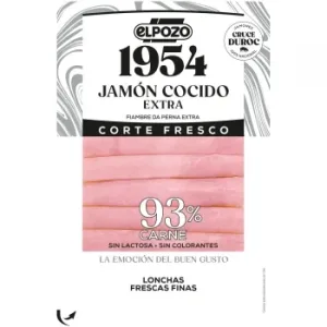 Jamón Cocido Extra en Lonchas Elpozo 1954 sin Gluten y sin Lactosa 120 G