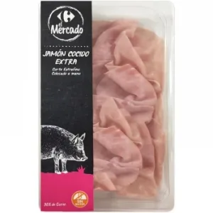 Jamón Cocido Extra en Lonchas Extrafinas Carrefour el Mercado sin Gluten 100 G