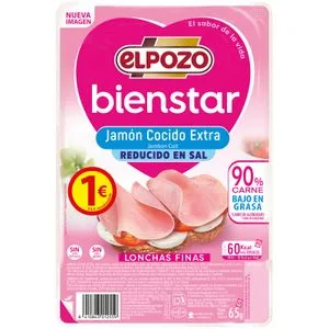 Jamón Cocido Extra Reducido Sal 65 Gr