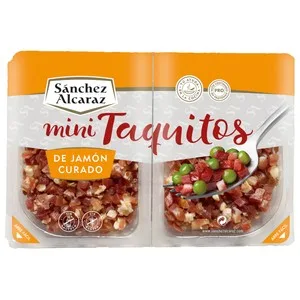 Sánchez Alcaraz Jamón Curado Cortado en Mini Taquitos Sánchez Alcaraz 2 X 40 G. 80 G