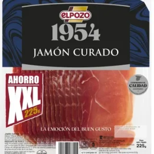 Jamón Curado en Lonchas 1954 Elpozo sin Gluten y sin Lactosa 225 G