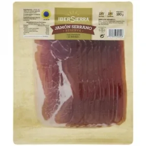 Jamón Curado Reserva en Lonchas Ibersierra sin Gluten y sin Lactosa 180 G