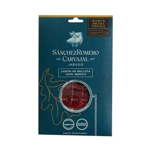 Sánchez Romero Carvajal Jamón de Bellota (100% Ibérico), Cortado de Forma Tradicional en Finas Lonchas Sánchez Romero Carvajal 70 G.