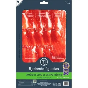 Jamón de Cebo de Campo Ibérico 50% Raza Ibérica en Lonchas sin Gluten sin Lactosa Redondo Iglesias