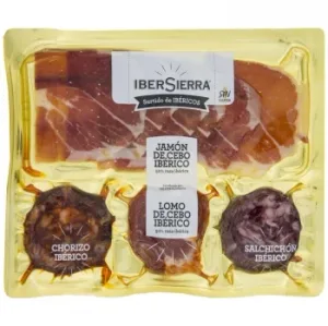 Jamón de Cebo Ibérico 50% Raza Ibérica en Lonchas Ibersierra sin Gluten + Surtido Ibéricos 150 G