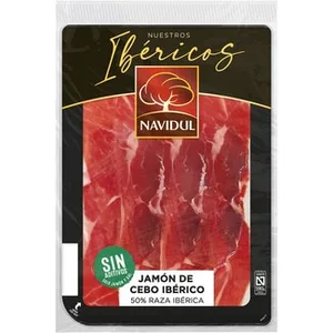 Jamón de Cebo Ibérico 50% Raza Ibérica en Lonchas sin Gluten Navidul